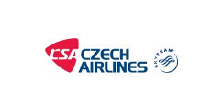 Czech Airlines logo in red and blue on a white background.