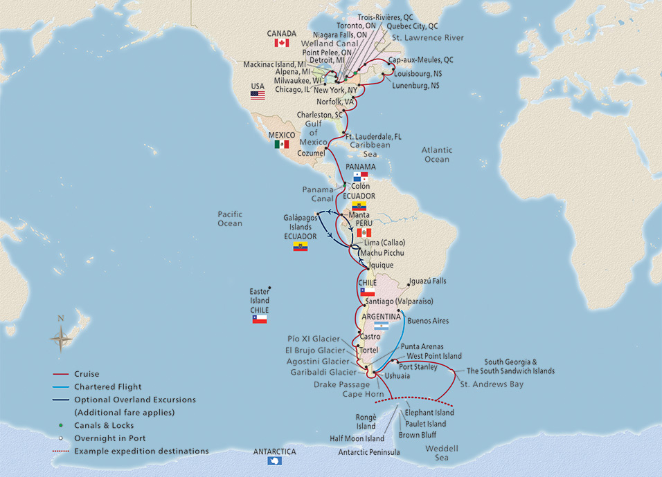Map of the Longitudinal World Cruise III