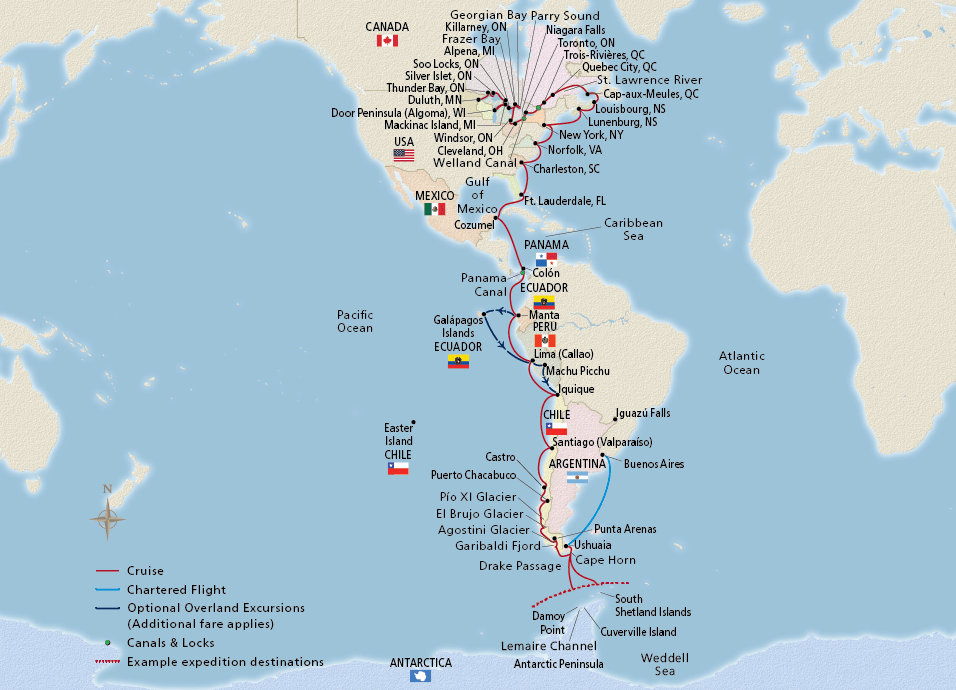 Map of the Longitudinal World Cruise II