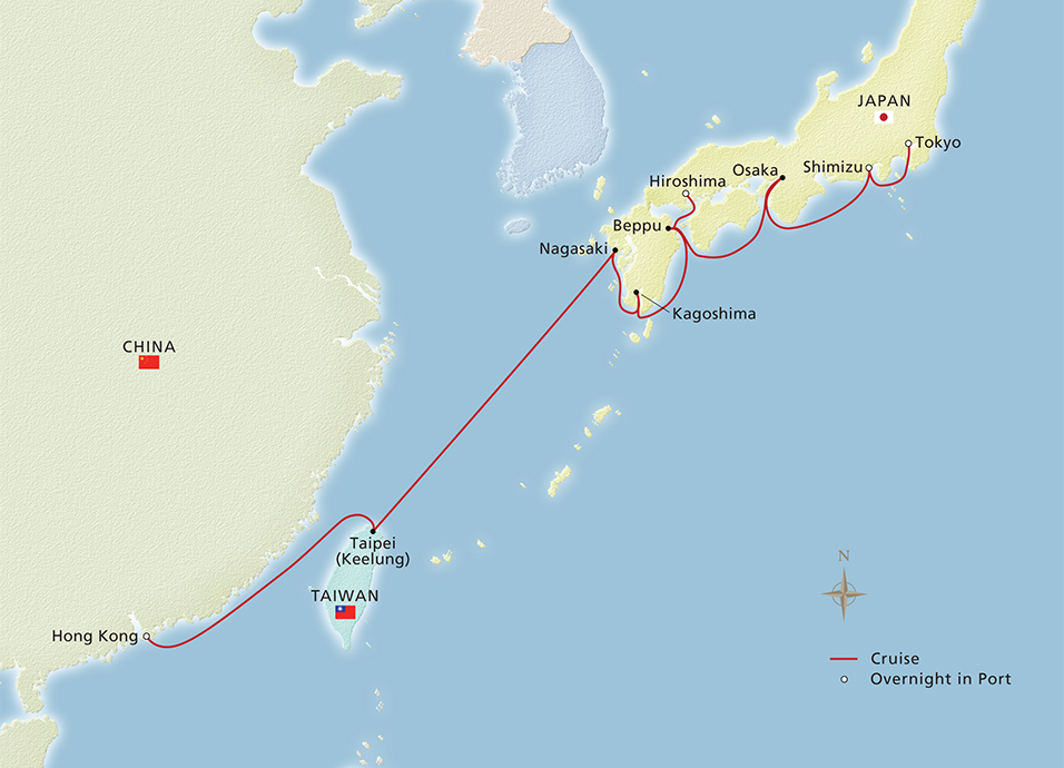Map of Far Eastern Horizons itinerary