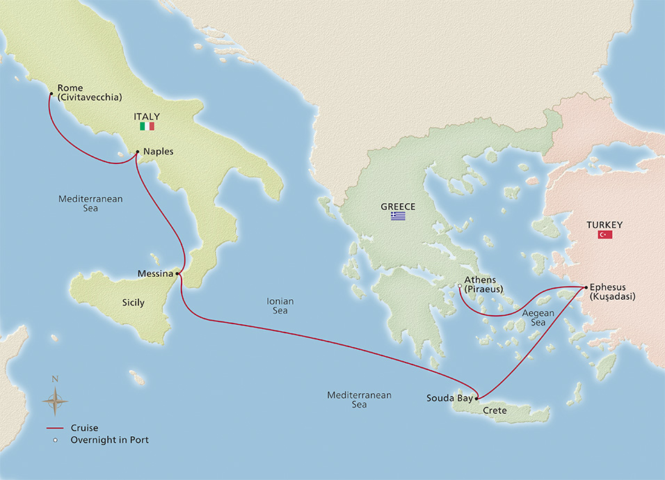Map of Journey to Antiquities itinerary
