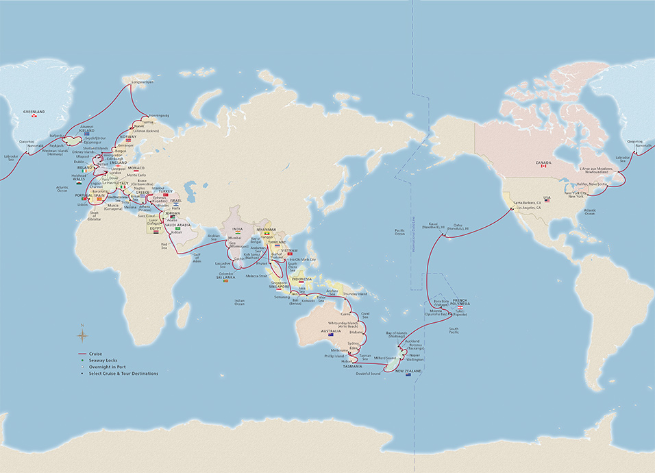Map of the Viking World Voyage II itinerary