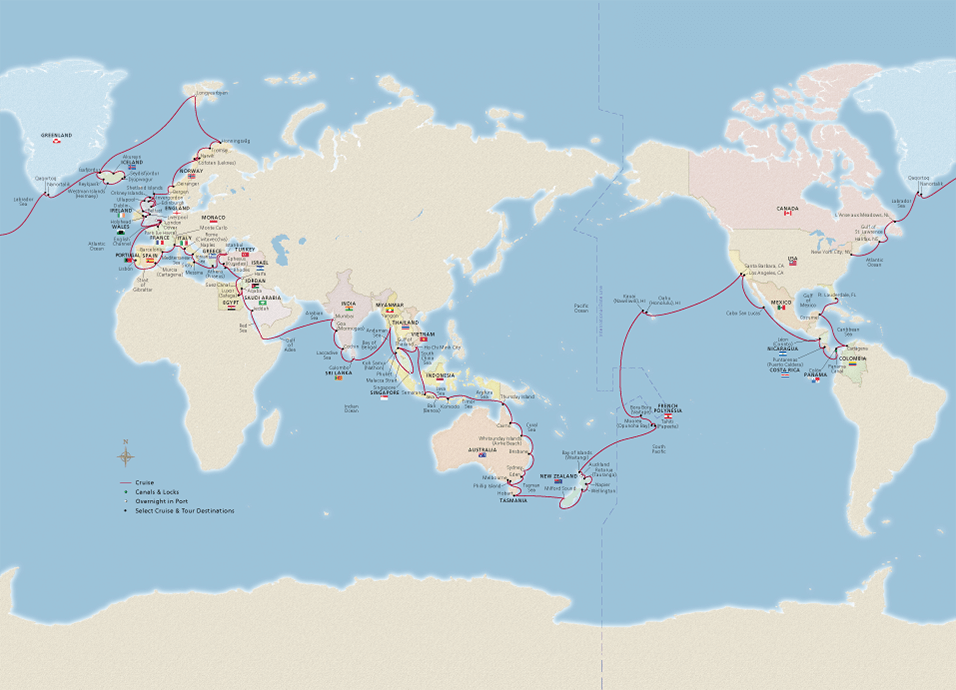 Map of the Viking World Voyage I itinerary