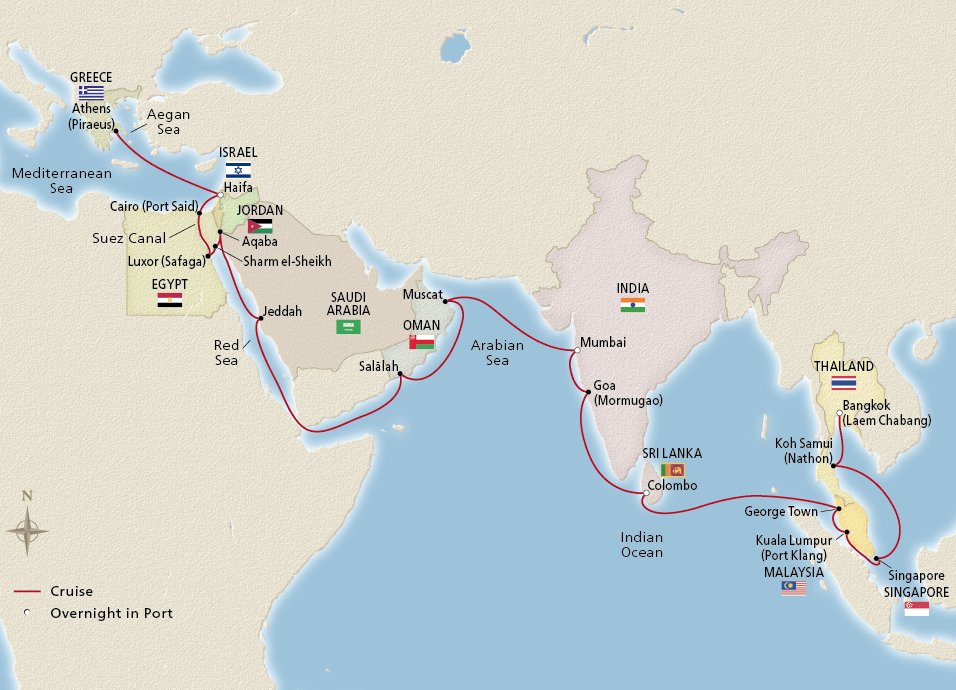 Map of the Voyage of Marco Polo itinerary