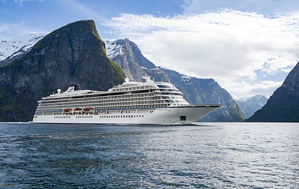 Viking Star sailing past a fjord