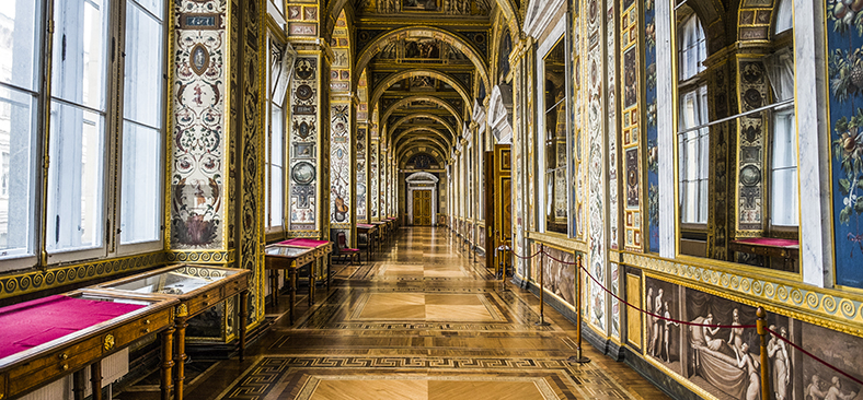 Interior hallway of the Hermitage in St. Petersburg, Russia