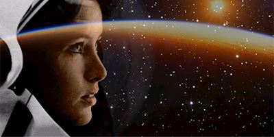 Collage of Dr. Anna Lee Fisher space images