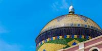 An intricate multicolor mosaic domed building