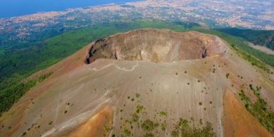 Aerial shot of the top of Vesuvius.