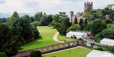 Aerial view of Highclere Castle